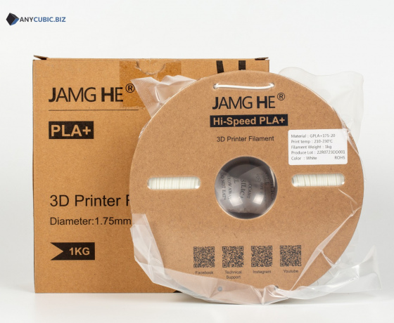 Фото 2 - Білий Високошвидкісний філамент для швидкісного друку Hi-Speed PLA+ JAMGHE 1,75 мм 1kg