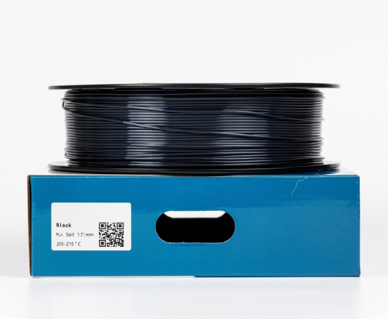 Фото 2 - Чорний Пла Пластик Шовковий \ PLA SILK Black 1кг | 1.75мм | 330м