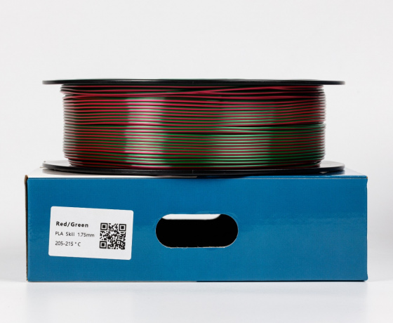 Фото 3 - Червоний Зелений Пла Пластик Шовковий | PLA SILK Red Green 1кг | 1.75мм | 330м