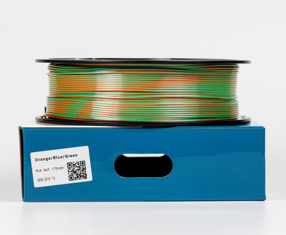 Фото 2 - Помаранчевий Синій Зелений Шовковий Пла Пластик | PLA SILK Orange Blue Green1кг | 1.75мм | 330м