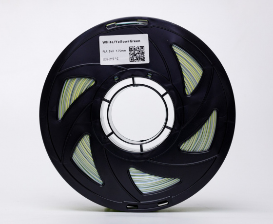 Фото 5 - Білий Жовтий Зелений Шовковий Пла Пластик | PLA SILK White Yellow Green 1кг | 1.75мм | 330м